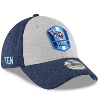 Men's Tennessee Titans New Era Heather Gray/Navy 2018 NFL Sideline Road Official 39THIRTY Flex Hat 3058244